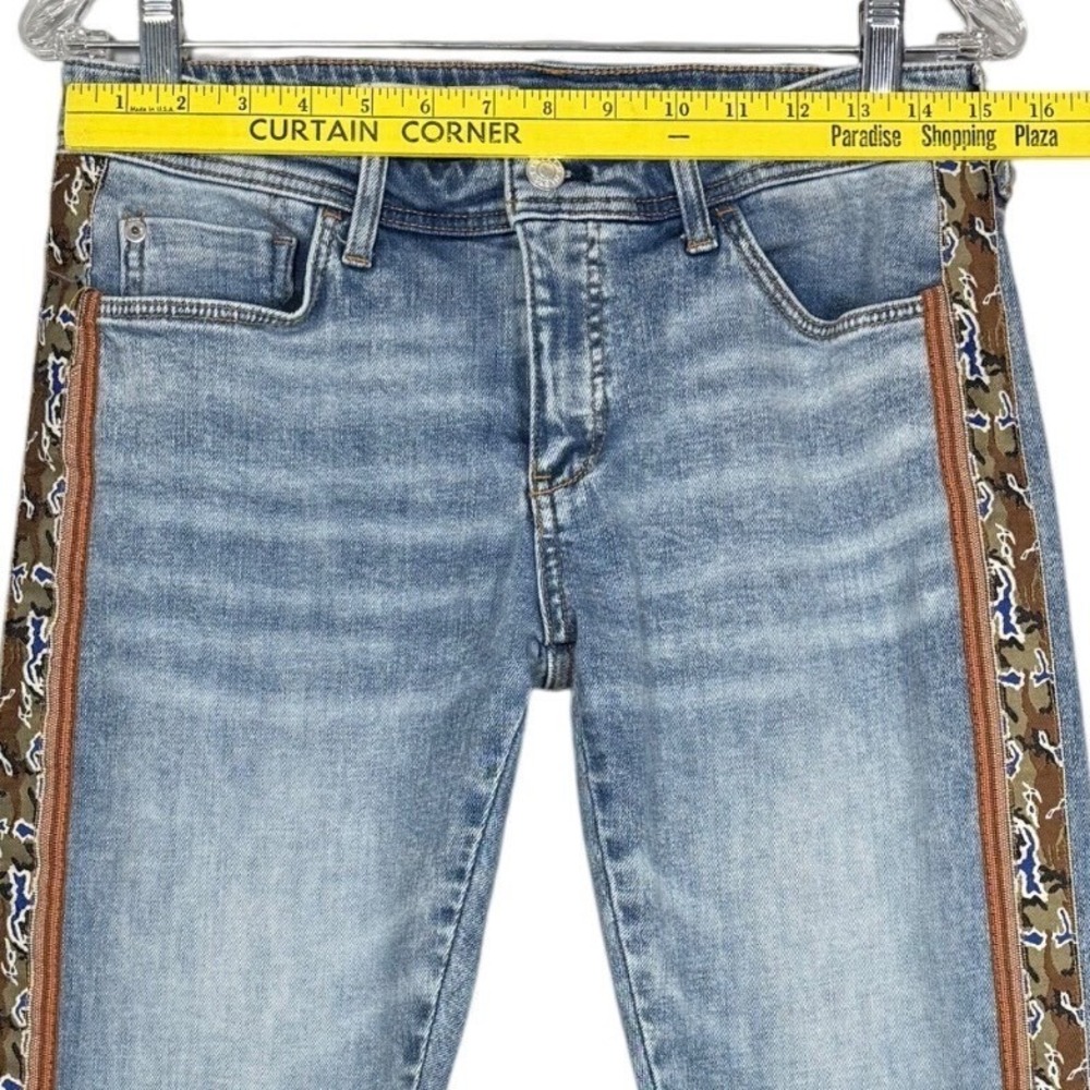 PILCRO Anthropologie Slim Boyfriend Jeans, Camo Side Trim Details, Size 27 - Picture 4 of 11